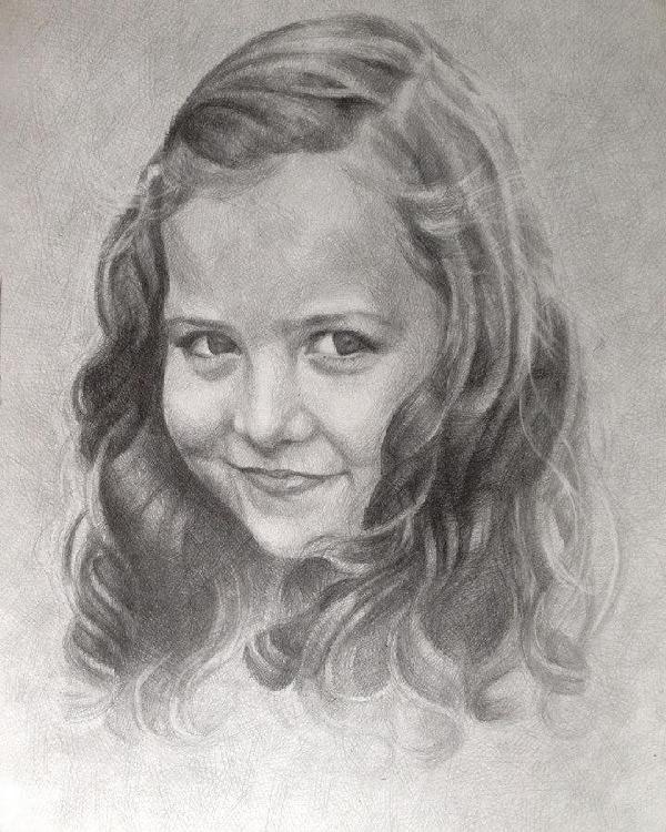 Pencil Portrait. Pencil Drawing. Figurative Art